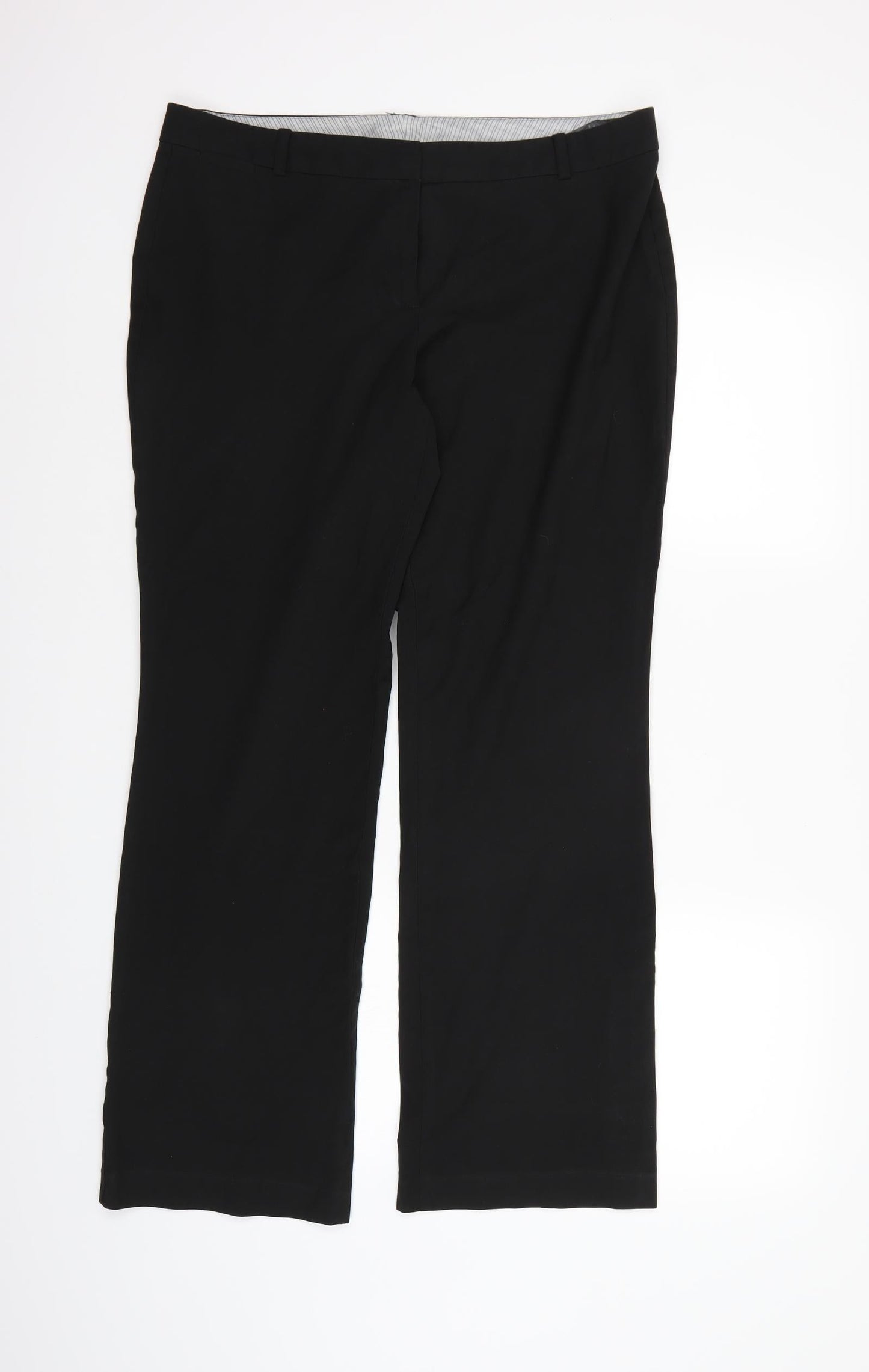 Marks and Spencer Womens Black  Rayon Dress Pants Trousers Size 14 L28 in