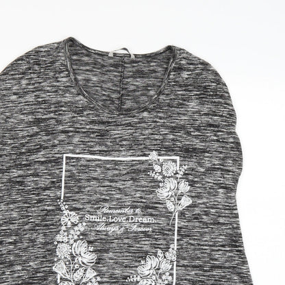 Close-up detail of George women’s grey knit jumper, size UK 12