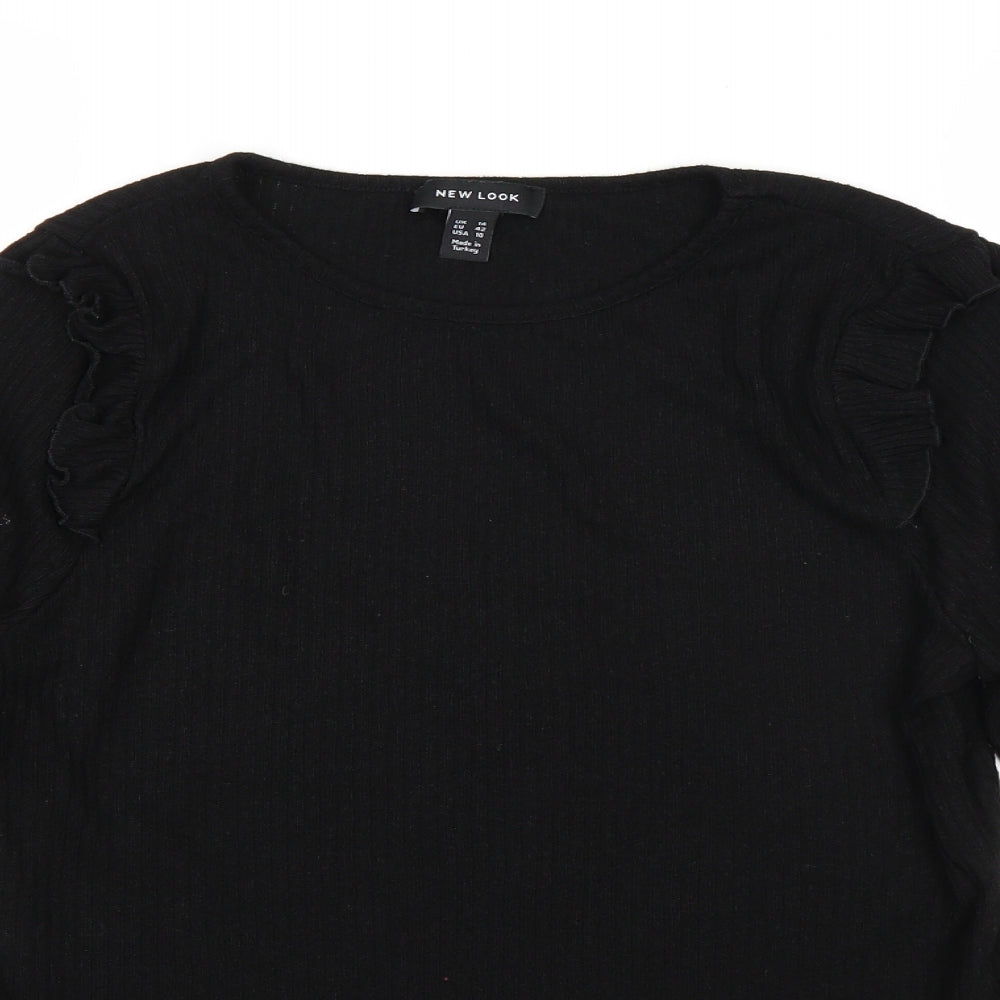 New Look Womens Black  Knit Pullover Jumper Size 14