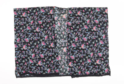 Additional front view of New Look girls’ black floral jacket, size S