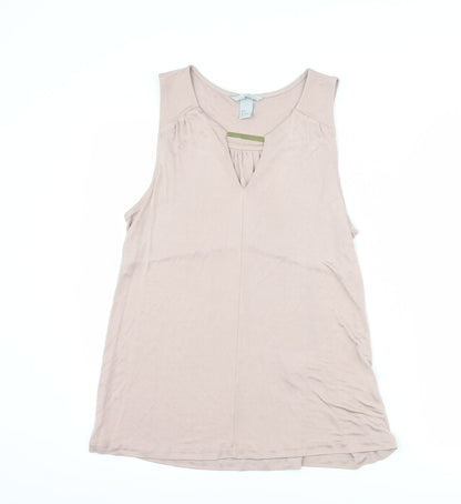 Additional front view of H&Mp women’s pink basic tank, size M