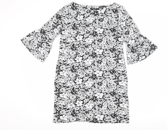 Marina Kaneva Womens Black Floral  Bodycon  Size 12