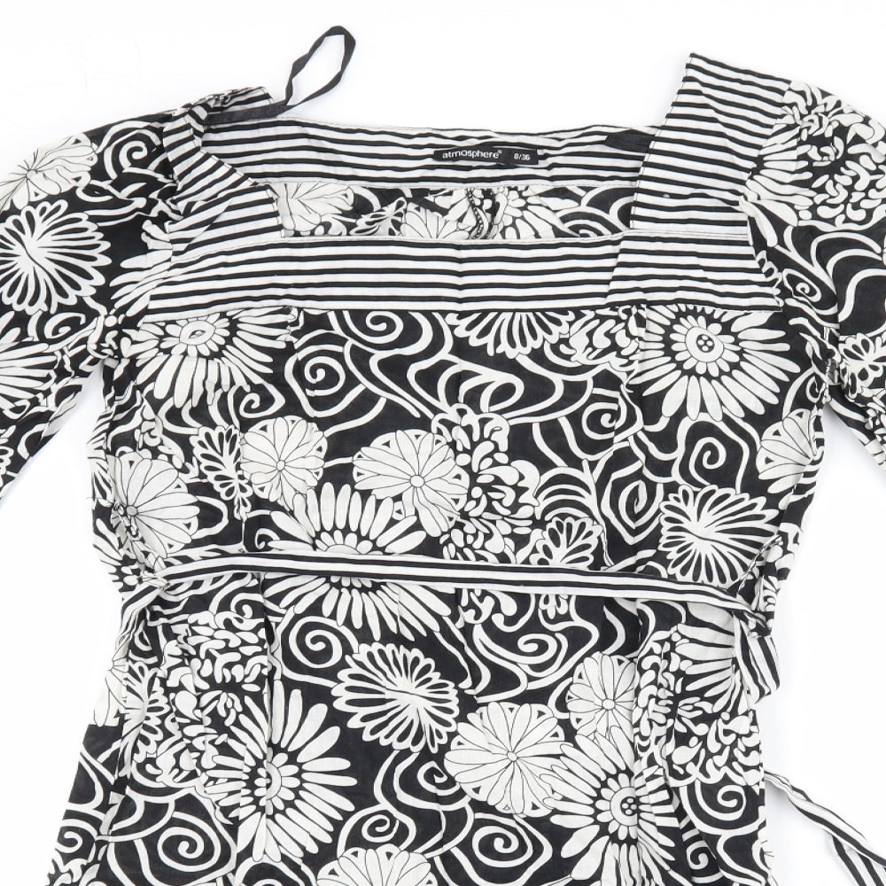 Atmosphere Womens Black Floral  Shift  Size 8