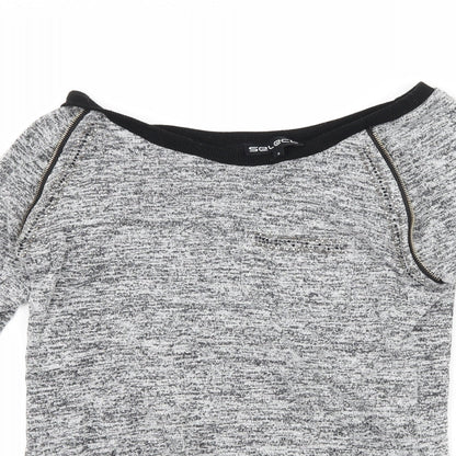Close-up detail of Select women’s grey jumper, size S