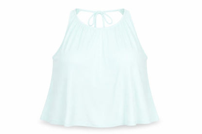 Front view of Atmosphere women’s blue basic tank, size UK 12