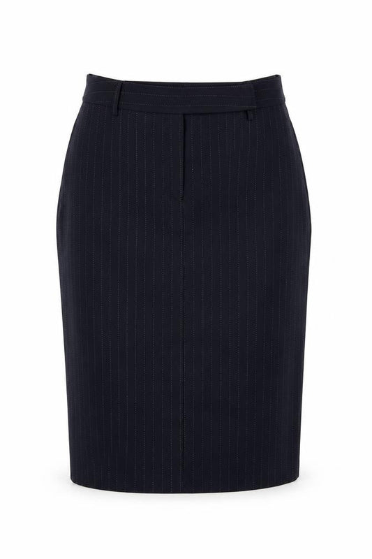 Front view of yen women’s blue straight & pencil skirt, size UK 14