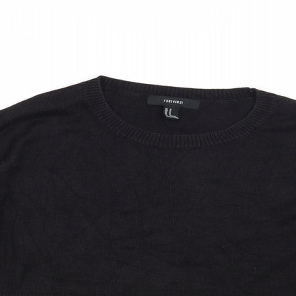Close-up detail of Forever 21 women’s black jumper, size M