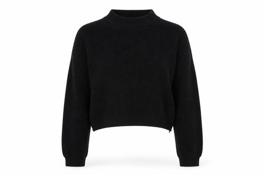 Front view of Boohoo women’s black jumper, size M