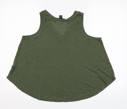 Back view of Primark women’s green basic tank, size UK 16