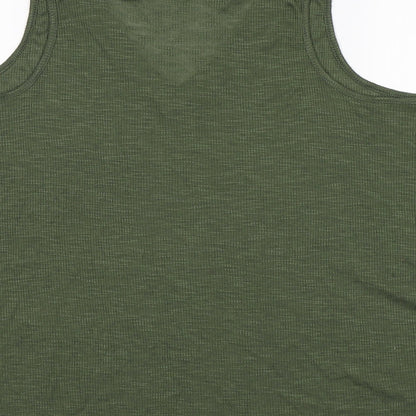 Brand and care label for Primark women’s green basic tank, size UK 16