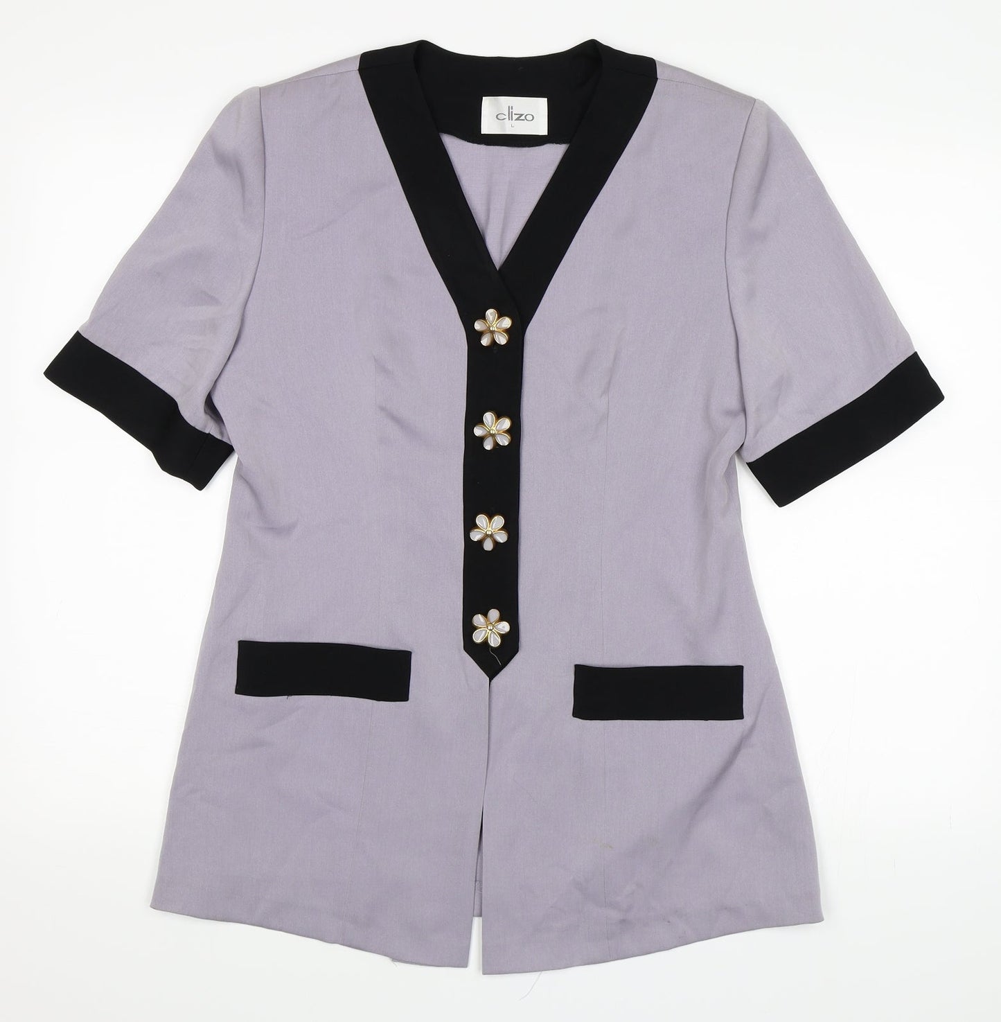 Clizo Womens Purple   Basic Button-Up Size L