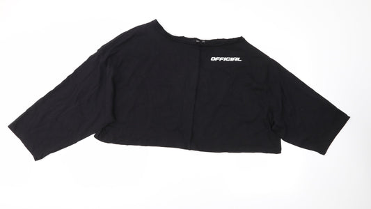 Boohoo Womens Black   Cropped T-Shirt Size 12