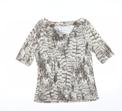 Additional front view of Soon women’s grey basic blouse, size UK 14