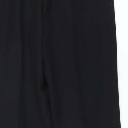 Brand and care label for Preworn women’s black trousers, size UK 10, 27-inch leg