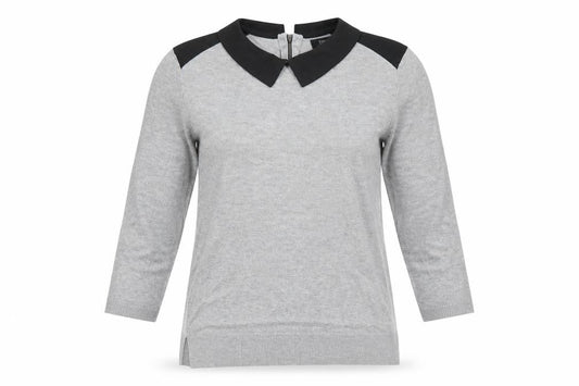 Front view of Matalan women’s grey jumper, size UK 12