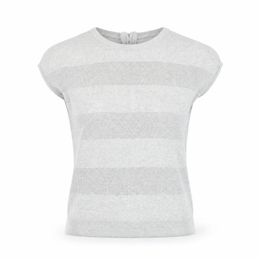 Front view of Warehouse women’s grey jumper, size UK 10