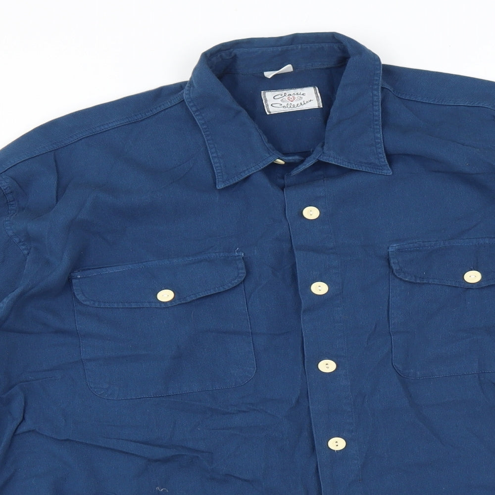 Classic Collection Mens Blue    Button-Up