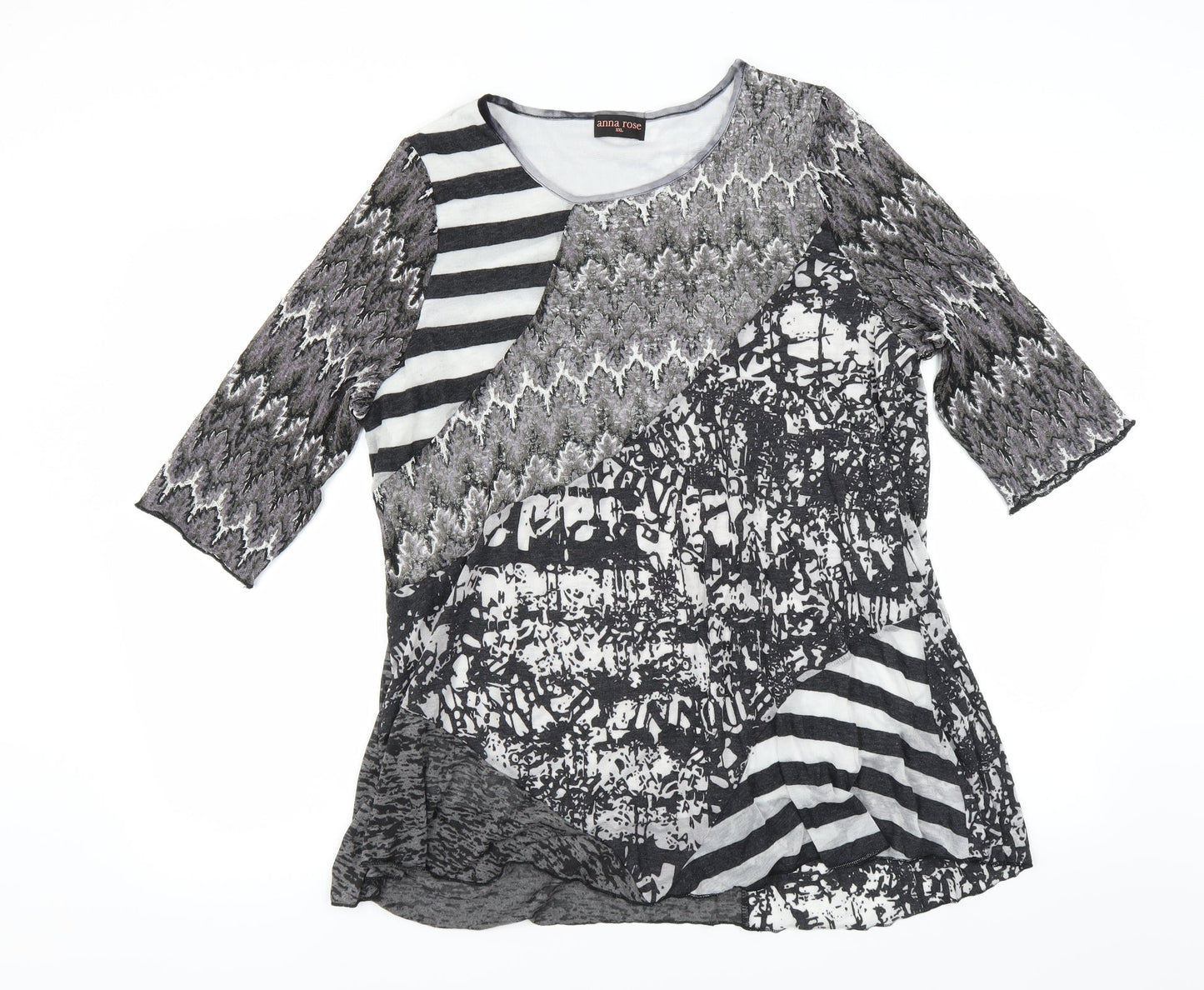 Anna Rose Womens Black   Basic Blouse Size 2XL