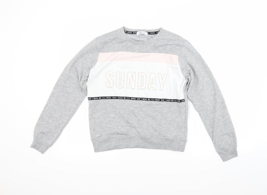 New Look Womens Grey   Pullover Sweatshirt Size M