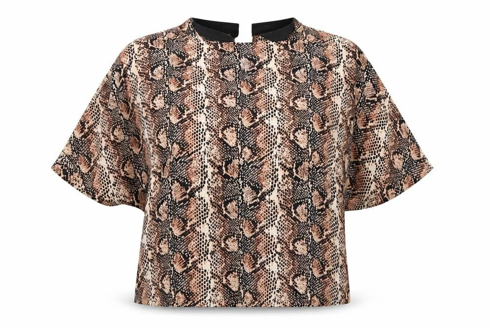 Primark Womens Brown Animal Print  Basic Blouse Size 10