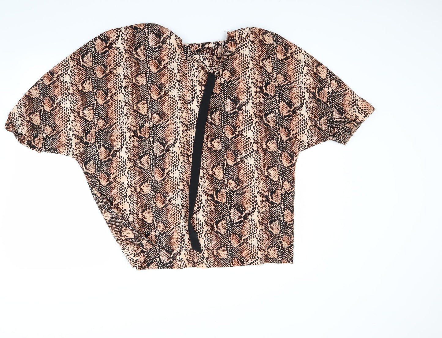 Primark Womens Brown Animal Print  Basic Blouse Size 10