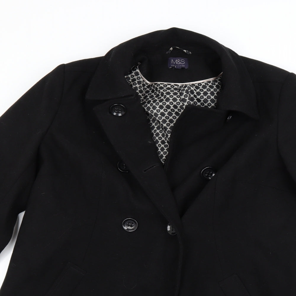 marks  Womens Black   Overcoat Coat Size 10
