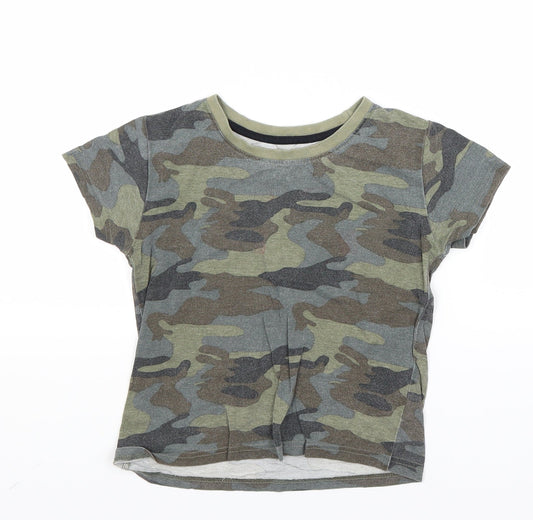 Primark Boys Green Camouflage  Basic T-Shirt Size 5-6 Years