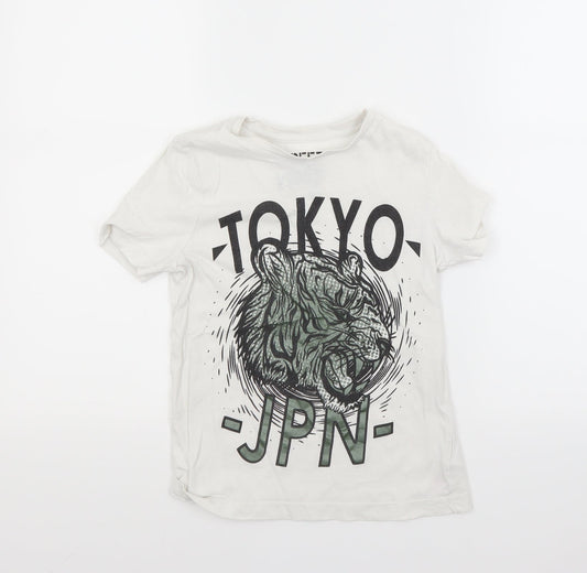 F&F Boys White   Basic T-Shirt Size 5-6 Years  - Japan