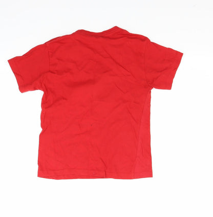 Back view of anbor boys’ red pullover t-shirt, size 7-8, years - paw patrol