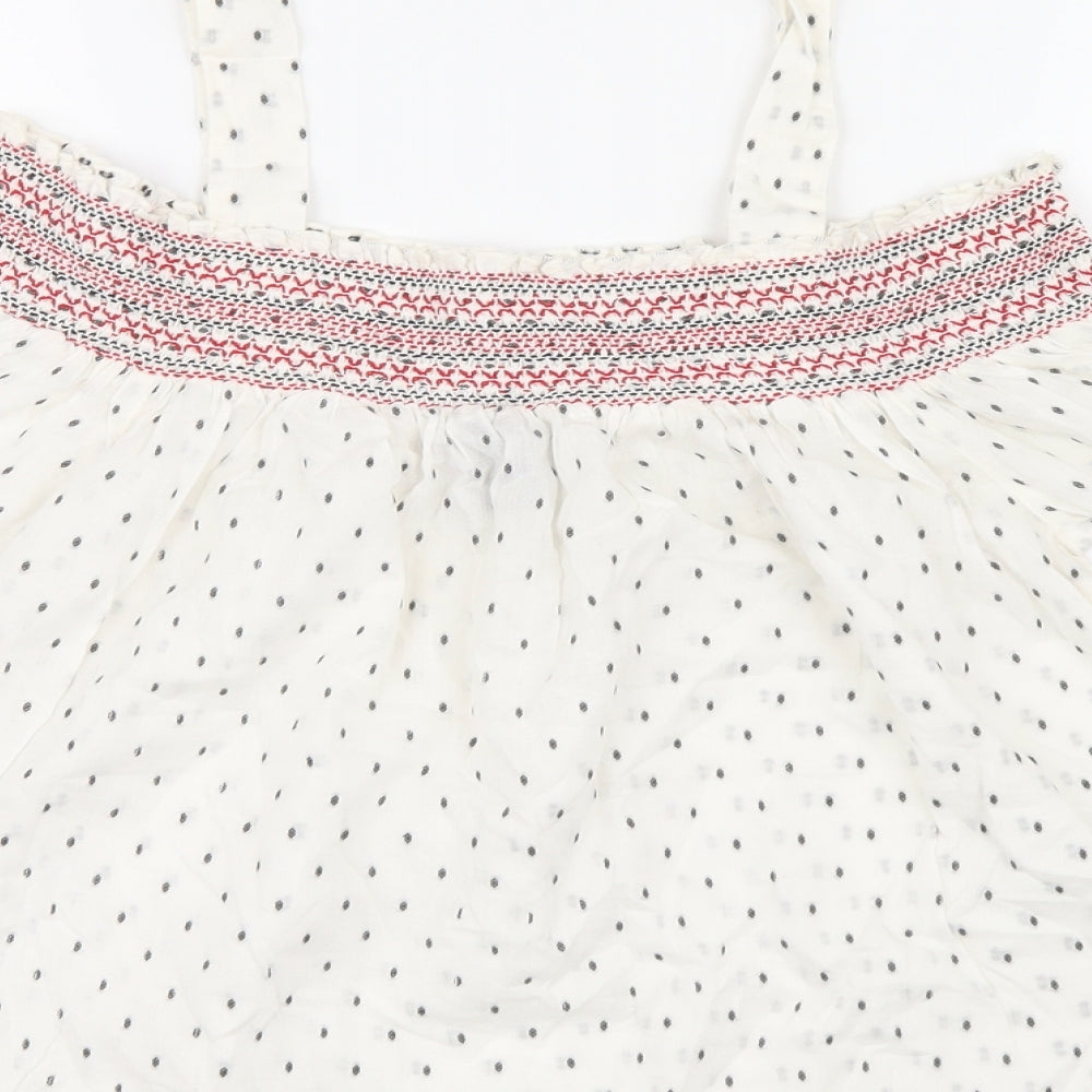 New Look Womens White Geometric  Basic Blouse Size 12