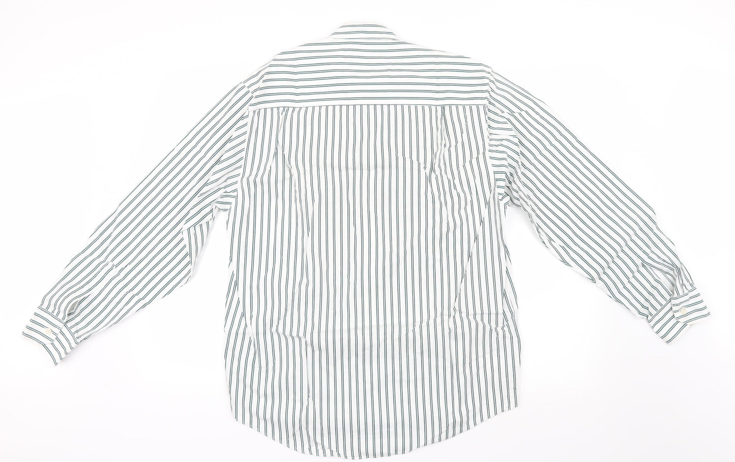 BHS Mens Green Striped   Button-Up Size S