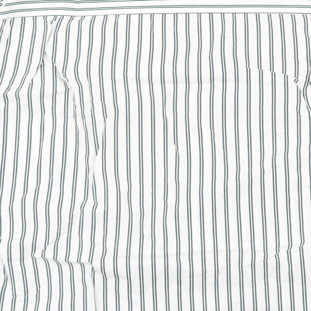 BHS Mens Green Striped   Button-Up Size S