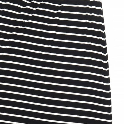 Max Studio Womens Black Striped  T-Shirt Dress  Size L