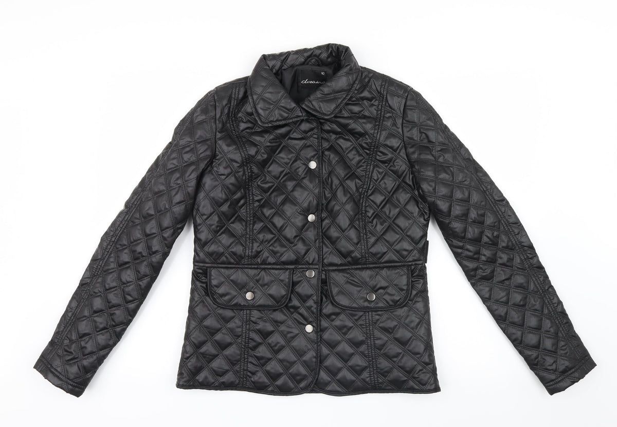 Dreams Womens Black Geometric  Jacket  Size 10