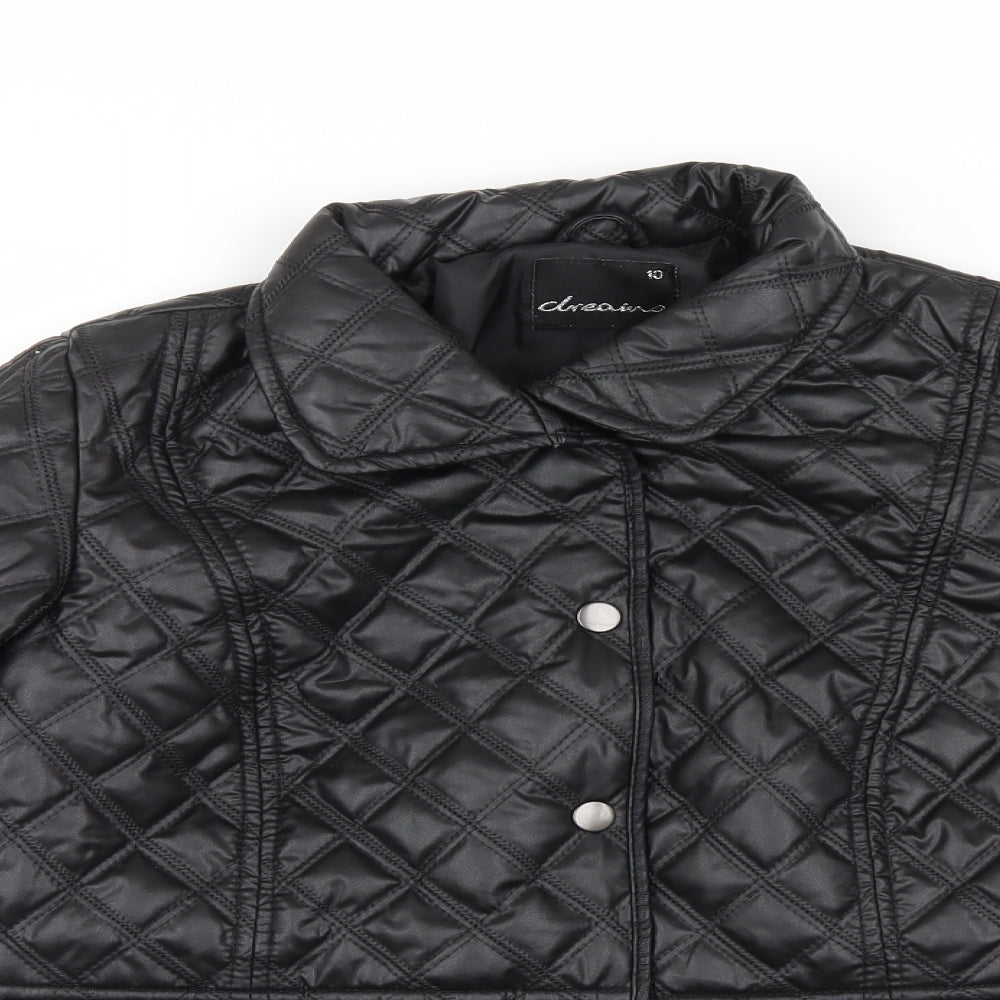 Dreams Womens Black Geometric  Jacket  Size 10