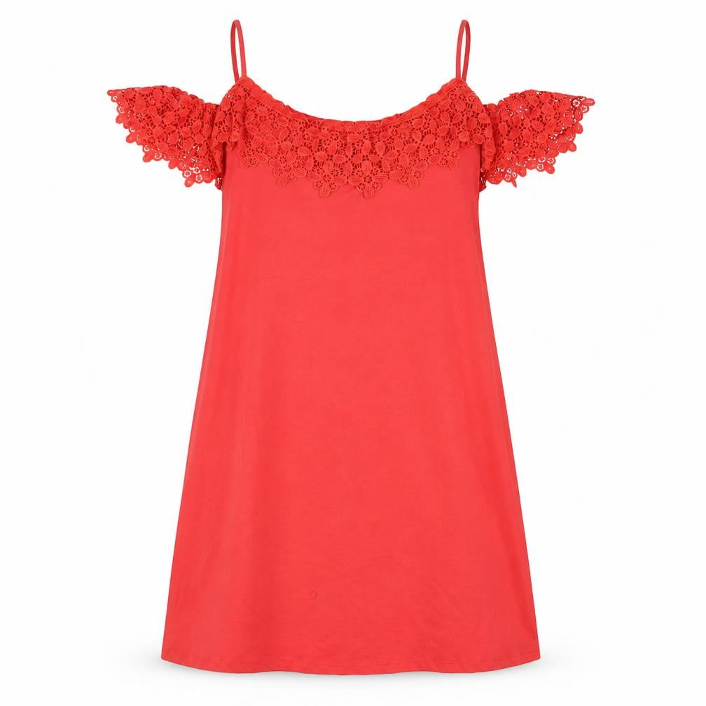 ASOS Womens Red   Shirt Dress  Size 12  - Lace detail