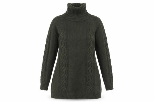 Front view of Select women’s green knit jumper, size UK 10