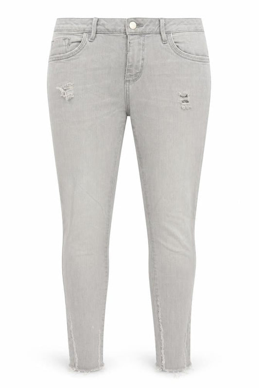 Front view of Denim Co women’s grey denim skinny jeans, size UK 10, 26.5-inch leg