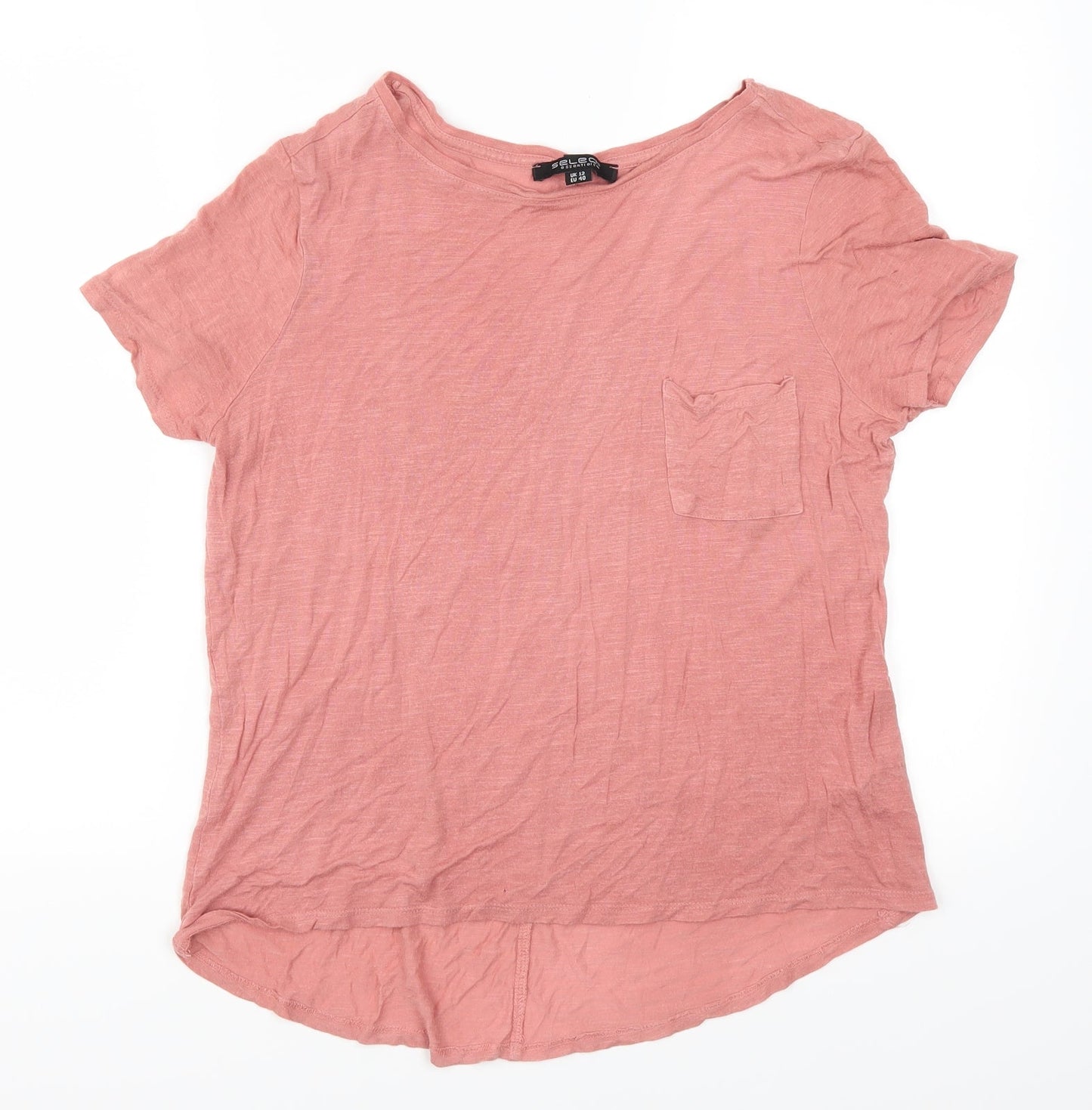 Select Womens Pink   Basic T-Shirt Size 12