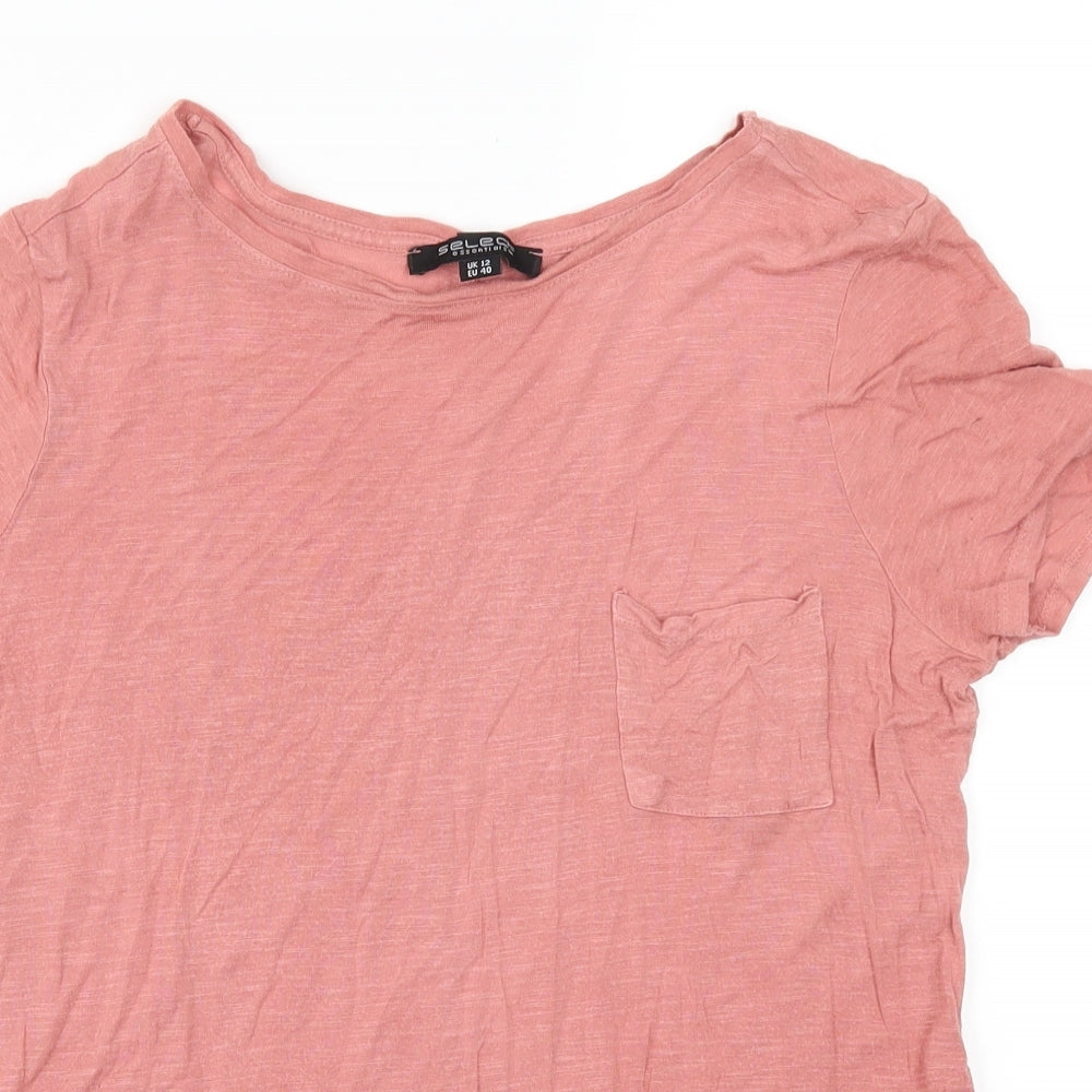 Select Womens Pink   Basic T-Shirt Size 12