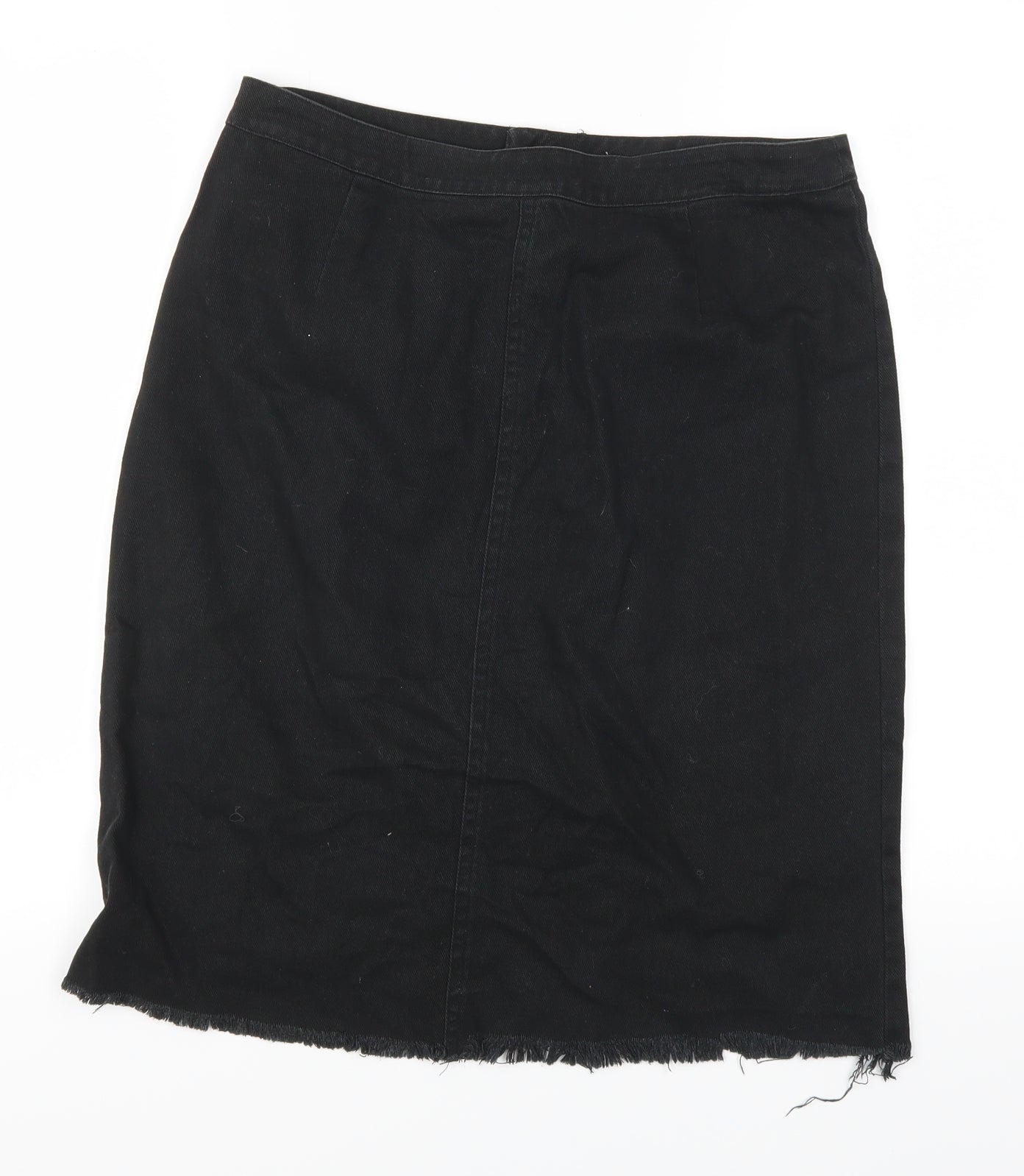 L&L Womens Black  Denim Straight & Pencil Skirt Size 30 in  - Distressed
