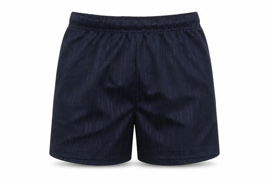 Front view of Mataln boys’ blue striped utility shorts, size 7, years