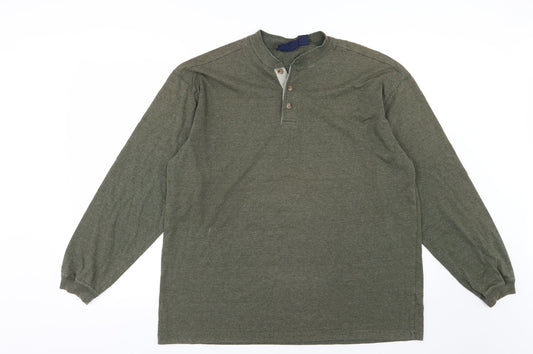 Basic Collections Mens Green  Jersey Pullover Sweatshirt Size S