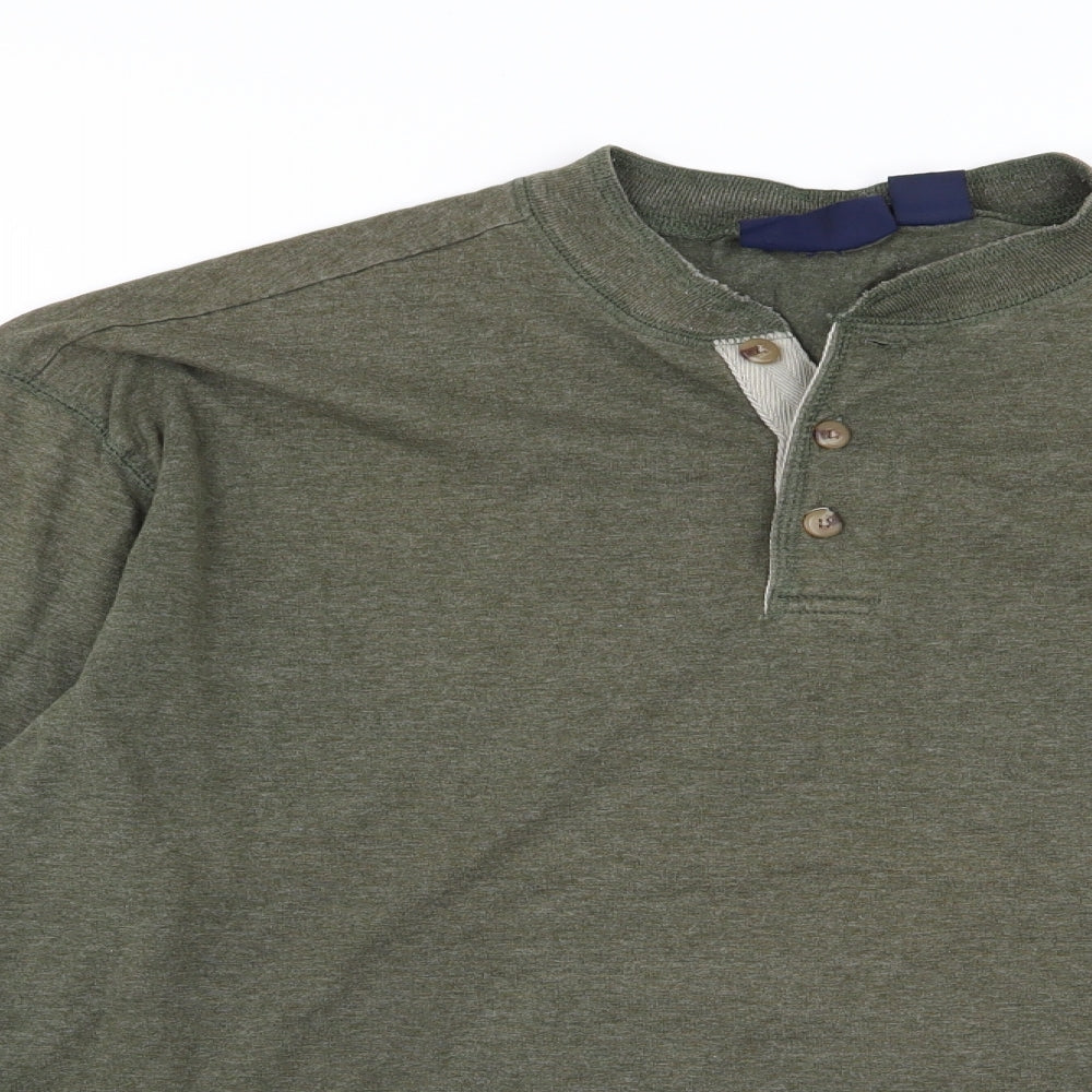 Basic Collections Mens Green  Jersey Pullover Sweatshirt Size S