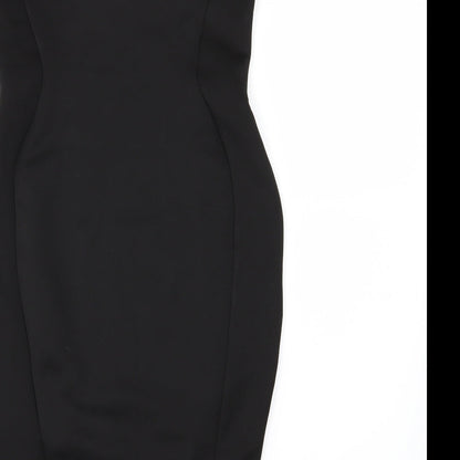 Preloved Amaya Womens Black Floral  Bodycon  Size 12 - Label