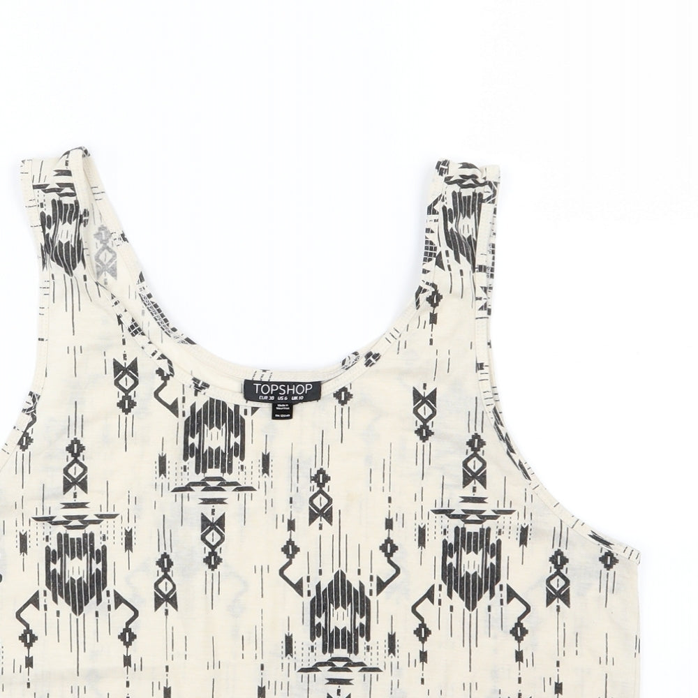Topshop Womens Beige  Jersey Basic Tank Size 10
