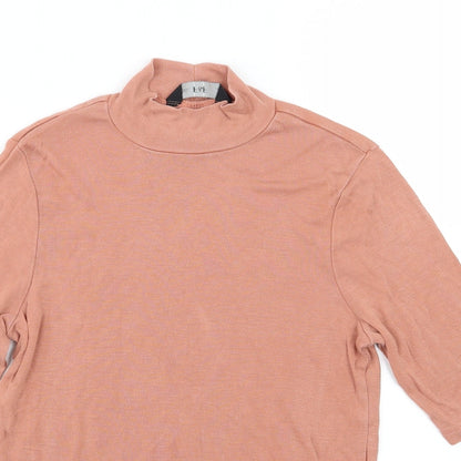 Close-up detail of F&F women’s brown knit jumper, size UK 14