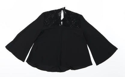 Back view of Miss Selfridge women’s black basic blouse, size UK 8
