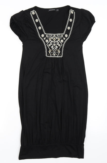 Front view of Atmosphere women’s black shift, size UK 8