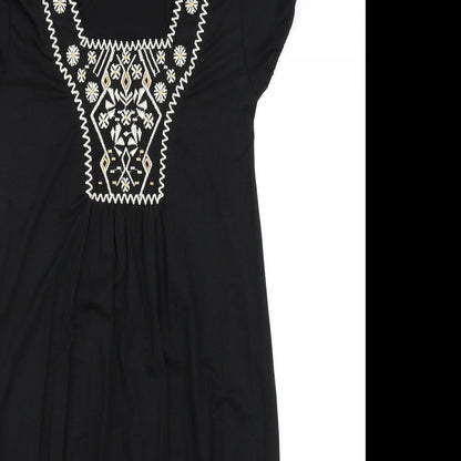 Close-up detail of Atmosphere women’s black shift, size UK 8